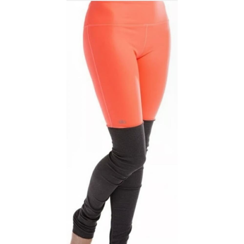 NWT-Women's ALO Yoga High Waist Goddess Leggings-Orange/Gray Size XXS